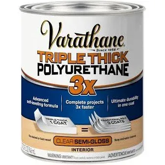 Varathane Semi-Gloss Clear Water-Based Polyurethane 1 qt. (Pack of 2)