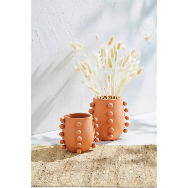 Mud Pie Terracotta Bead Vase, Small, 5" x 4" Dia