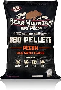 Bear Mountain BBQ 100 Percent All Natural Hardwood Pecan Mild Sweet Flavor Smoker Pellets for Outdoor Wood Pellet Grill