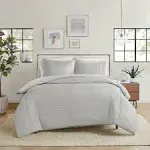 Beautyrest Apollo Oversized Striped Seersucker Duvet Cover Set with Shams