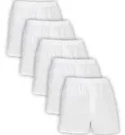 Fruit of The Loom Men's Woven White Boxers, 5 Pack