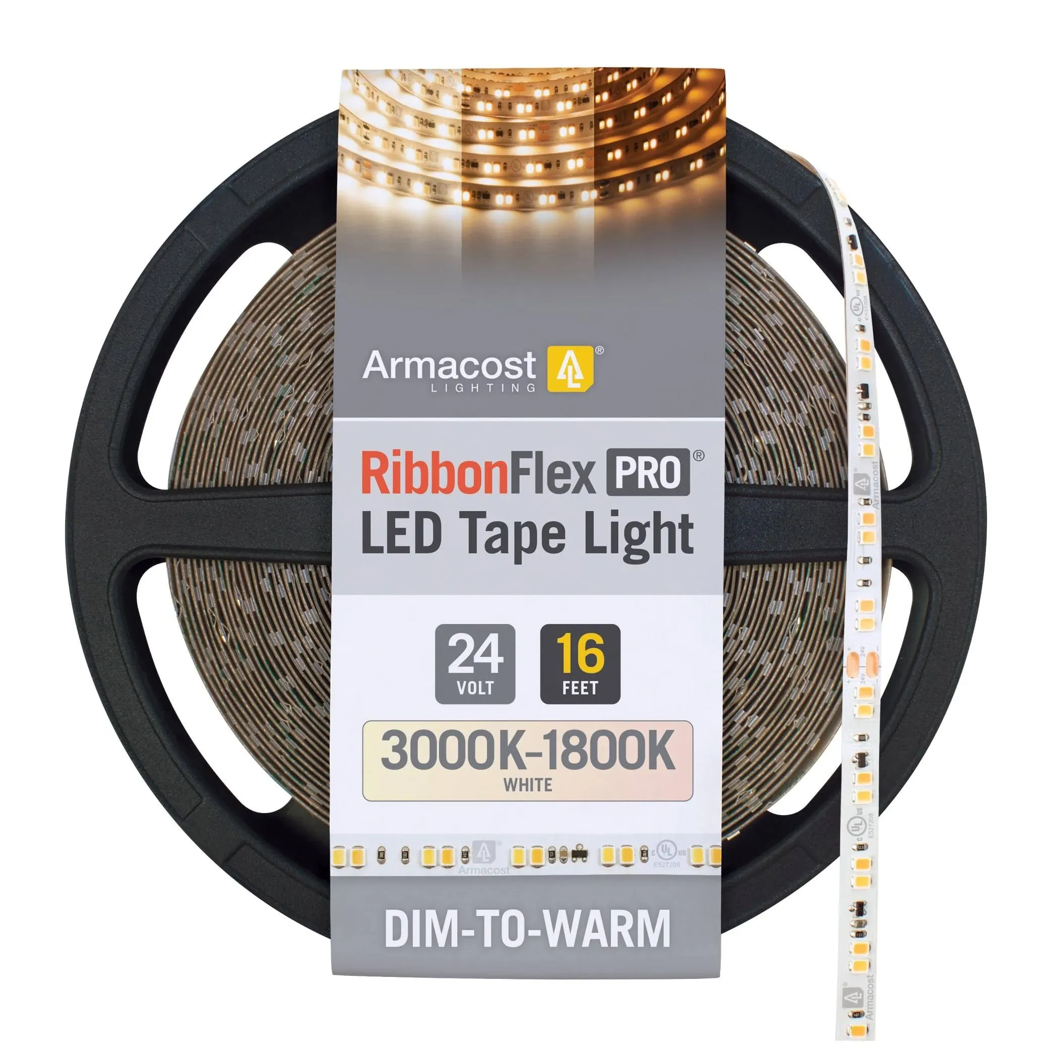 Armacost Lighting RibbonFlex Pro 24-Volt White Dim-to-Warm LED Tape Light, 16.4 ft 185230