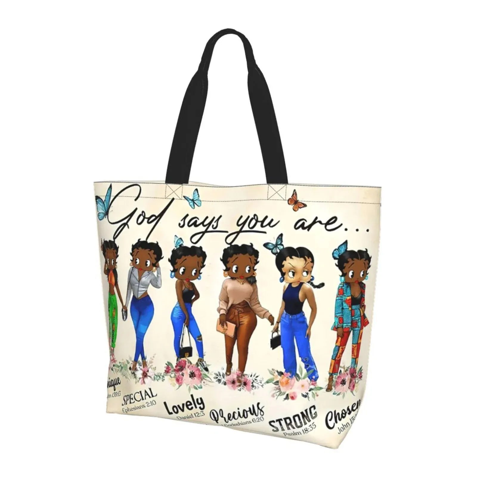 Tote Bag For Women African American Tote Bag Shoulder Handbag Black Queen Women 