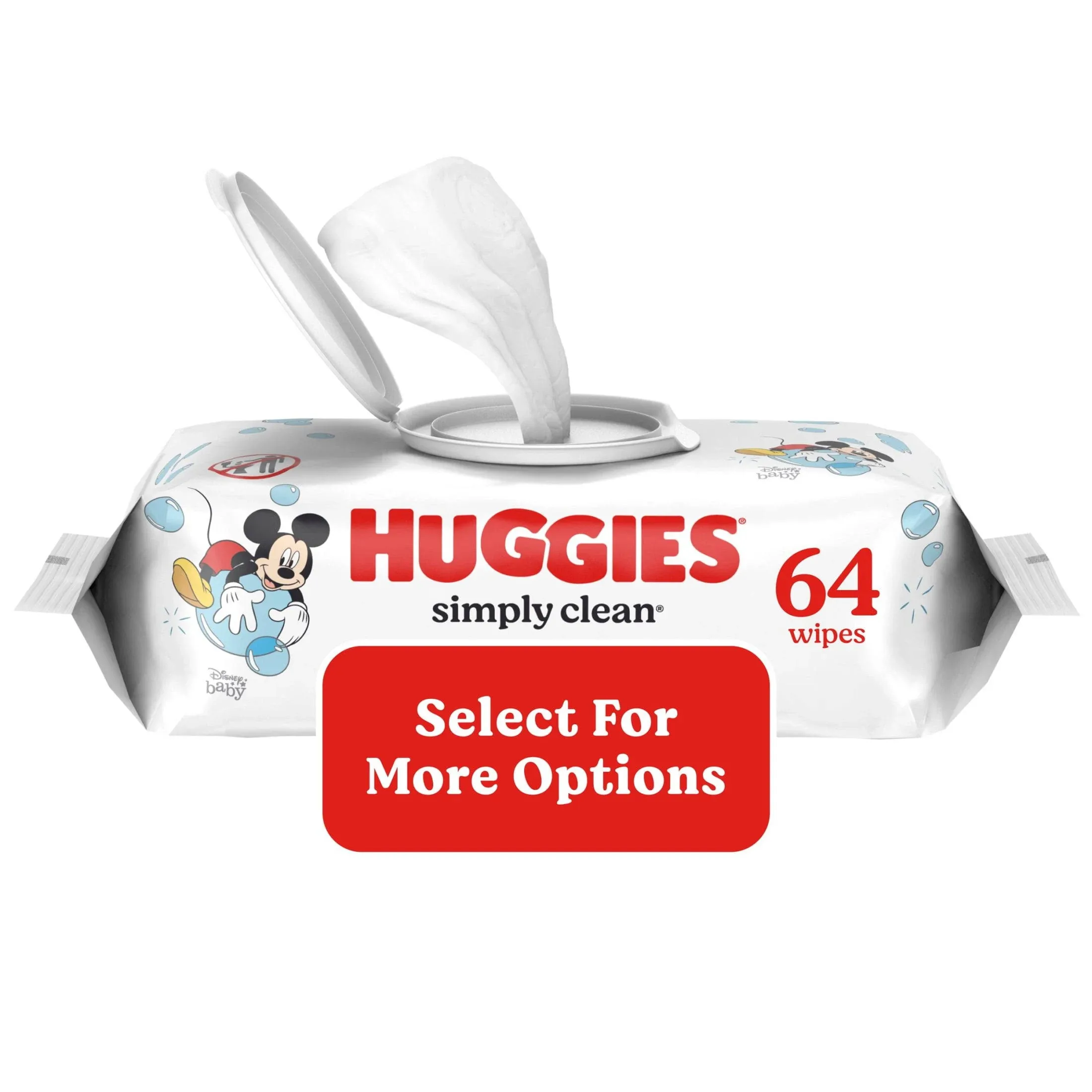 Huggies Simply Clean Wipes, Disney Baby, Fragrance Free - 64 wipes