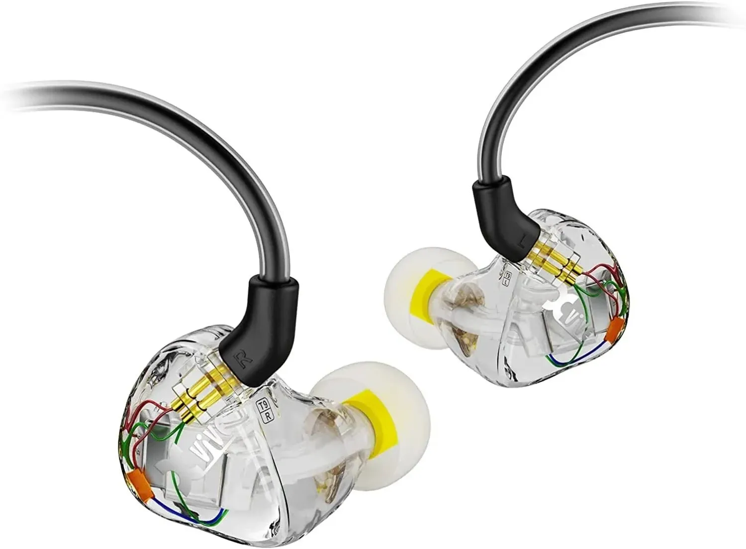 Xvive T9 In-Ear Monitor Dual Balanced-Armature Drivers IEM 3.5 mm Wireless Earphones Jack, Red