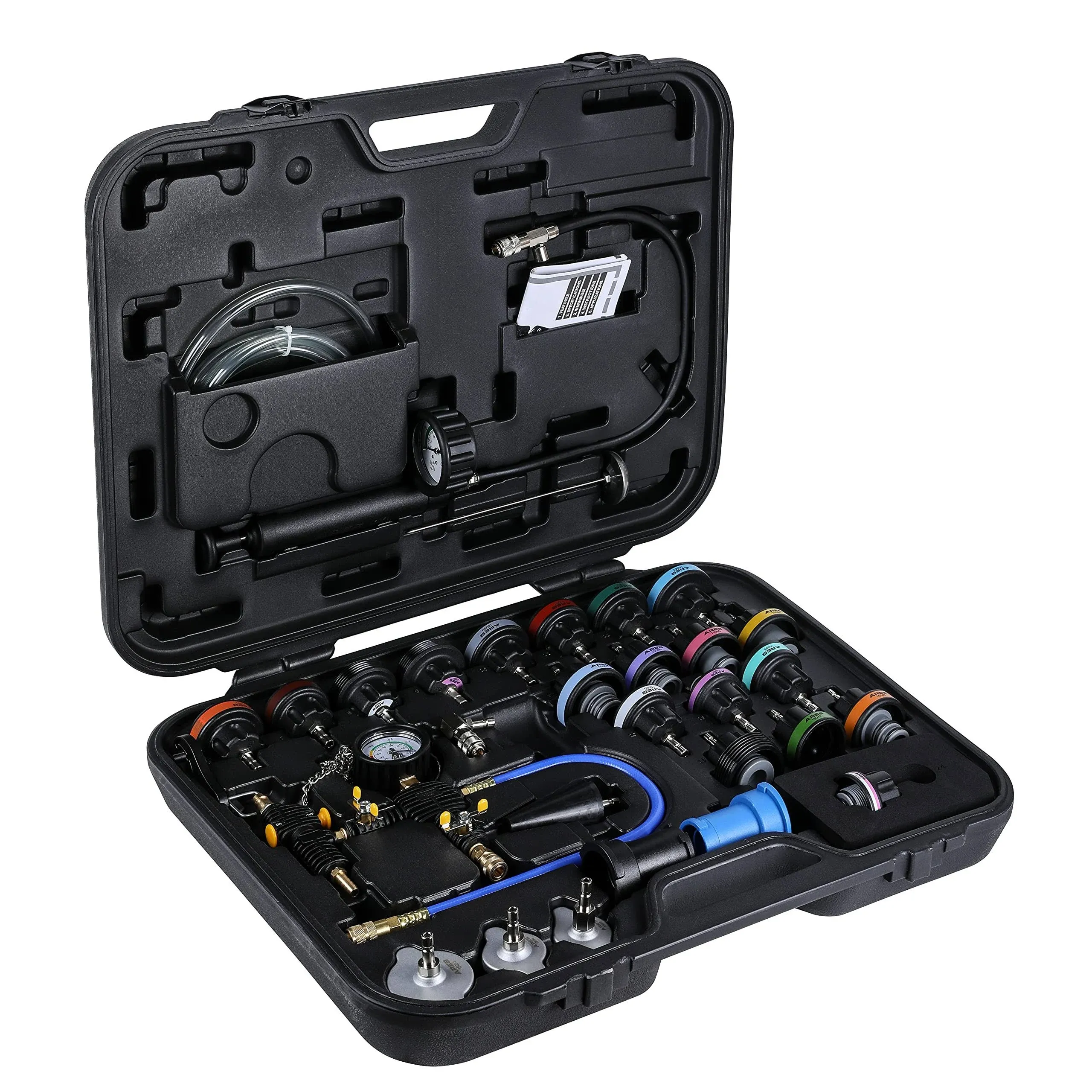 Ares 15044-32-Piece Cooling System Leakage Tester and Vacuum Refill Kit - Easily Test for Leaks in Cooling System - Change Coolant Quickly