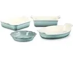 Le Creuset Stoneware 4-Piece Heritage Bakeware Set, Sea Salt