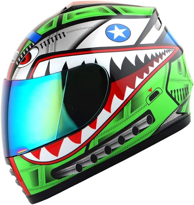 WOW Motorcycle Full Face Helmet Street Bike BMX MX Youth Kids: HKYB15