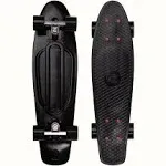 Retrospec Quip Mini Cruiser Skateboard 22.5" and 27" Classic Retro Plastic Cruiser Complete Skateboard with ABEC 7 Bearings and, Black