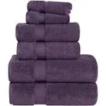 Superior Zero Twist Cotton 6 Piece Towel Set Grape Seed