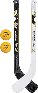 Franklin Sports NHL Mini Hockey Stick Set - NHL Team Knee Hockey Stick and Ball Set - Two Player Stick Set - Great Toy for Kids