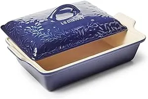 Le Creuset Olive Branch Collection Heritage Rectangular Casserole | Stoneware Indigo, 4 qt.