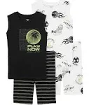 Kid 4-Piece Basketball 100% Snug Fit Cotton Pajamas