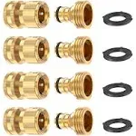 Garden Hose Quick Connector Solid Brass,3/4 Inch GHT Thread Fitting No-Leak W...