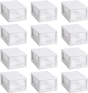 Sterilite Stackable Small Drawer Frame, White - 12 count