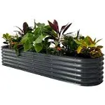 Vego Garden - 17" Modern Gray 9-in-1 Modular Metal Raised Garden Bed