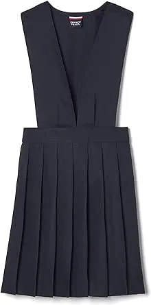 French Toast Plus Girls V-Neck Pleated Jumper - Navy