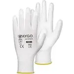 KAYGO Safety Work Gloves PU Coated-12 Pairs, KG11PB, Seamless Knit Glove with Polyurethane Coated Smooth Grip On Palm & Fingers, for Men and Women,