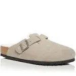 Birkenstock Boston Shearling Suede Stone Coin