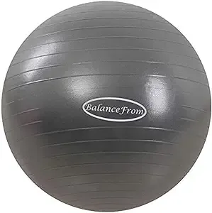 BalanceFrom Anti-Burst Exercise Ball with Quick Pump - Yoga, Fitness, Birthing - 2,000lb Capacity - Grey - 34-Inch, XXL