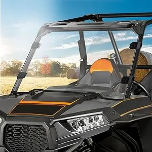 KEMIMOTO Front Windshield Compatible with 2014-2018 Polaris RZR XP 1000 / 4 /RZR XP Turbo / 15-18 RZR 900 RZR 1000 XP Full Windshield Scratch Resistant Clear Transparent Hard-coated Polycarbonate