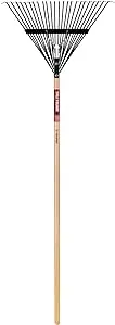 Truper 30480 24-Inch Tru Tough Steel Leaf Rake with Wood Handle