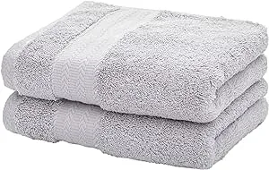 Leisofter Soft &amp; Absorbent Cotton Hand Towels for Bathroom(Grey, 2-Pack, 14&#034; x