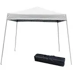 Impact Canopy 10x10 Slant Leg Canopy Instant Pop Up Portable Shade Tent with Carrying Bag, White