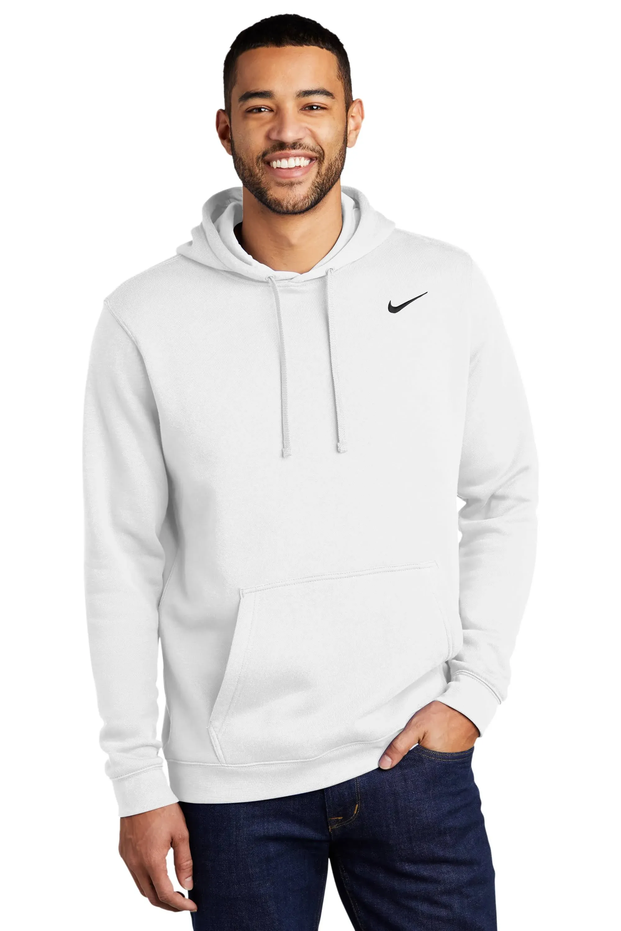 Nike Club Fleece Pullover Hoodie (White) XL