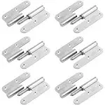 6 Pcs 3-1/2" x 2-1/2" Door Hinges, H-Shaped Lift Off Hinge, 201 Stainless Steel Left and Right Hinges, Slip Joint Hinges for Removable Door,