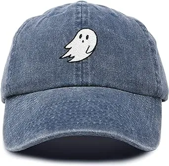 Brand New DALIX Embroidered Ghost Hat/Cap, Blue, Adjustrable - Free Shipping