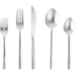 Fortessa Arezzo Satin 5-Piece Flatware Place Setting Brushed Stainless