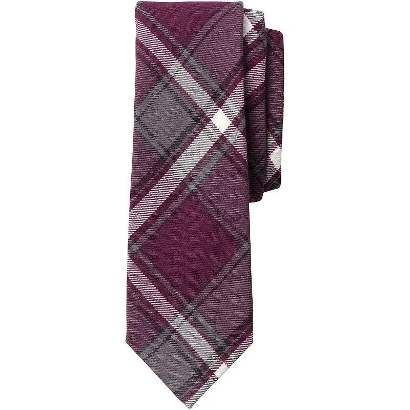 Lands' End School Uniform Kids Pre Tied Tie - Small - Hunter/Classic Navy Plaid