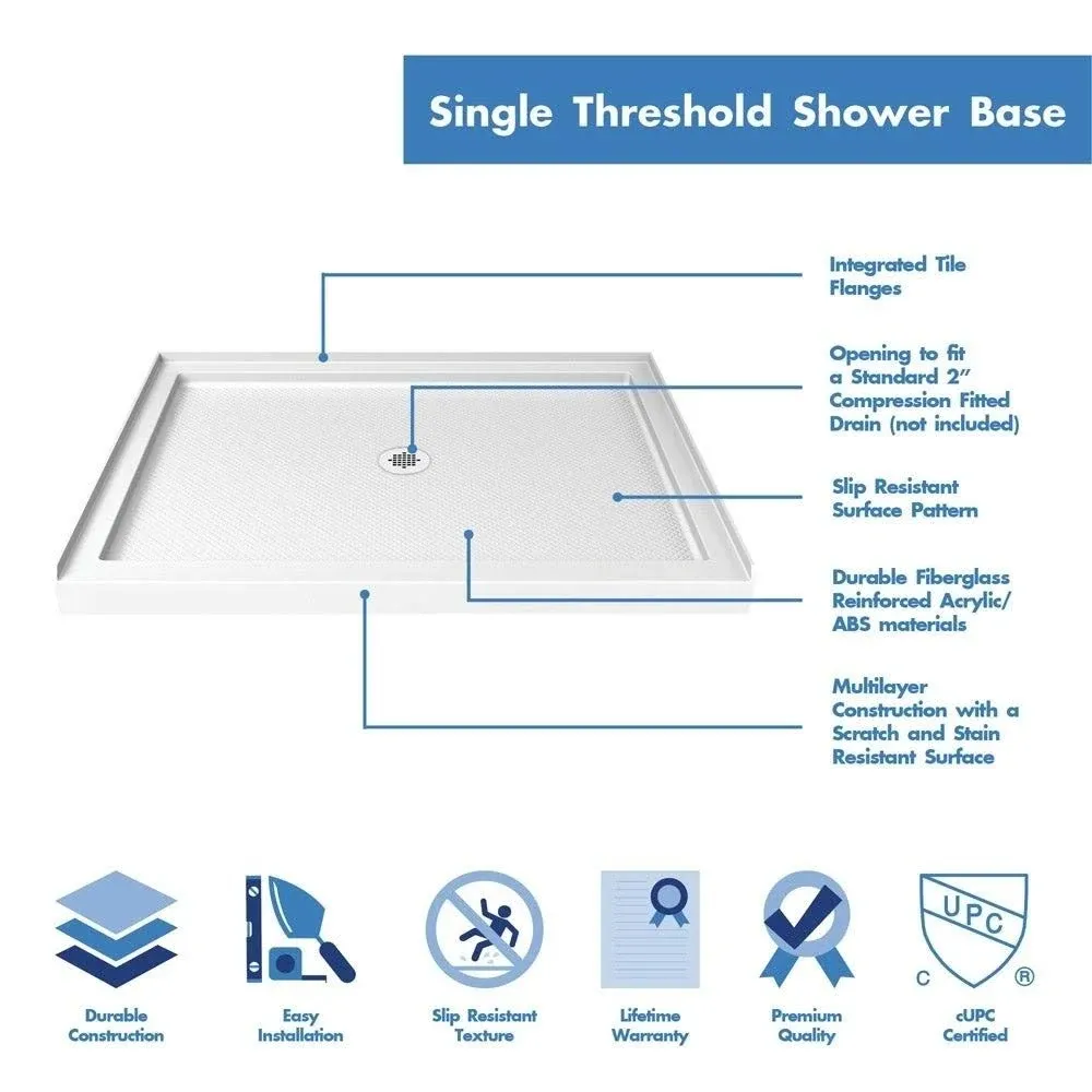 DreamLine SlimLine Single Threshold Shower Base