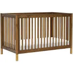 Babyletto Gelato 4-in-1 Convertible Crib with Toddler Bed Conversion Kit Natural Walnut / Gold Feet