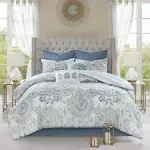 Madison Park Isla 8-Piece Reversible Comforter Set, Blue - Queen