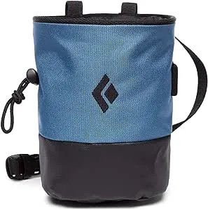 Black Diamond Mojo Zip Chalk Bag with Zippered Pocket for Rock Climbing and Gym Sports