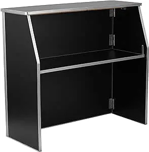 Flash Furniture 4' Black Laminate Foldable Bar