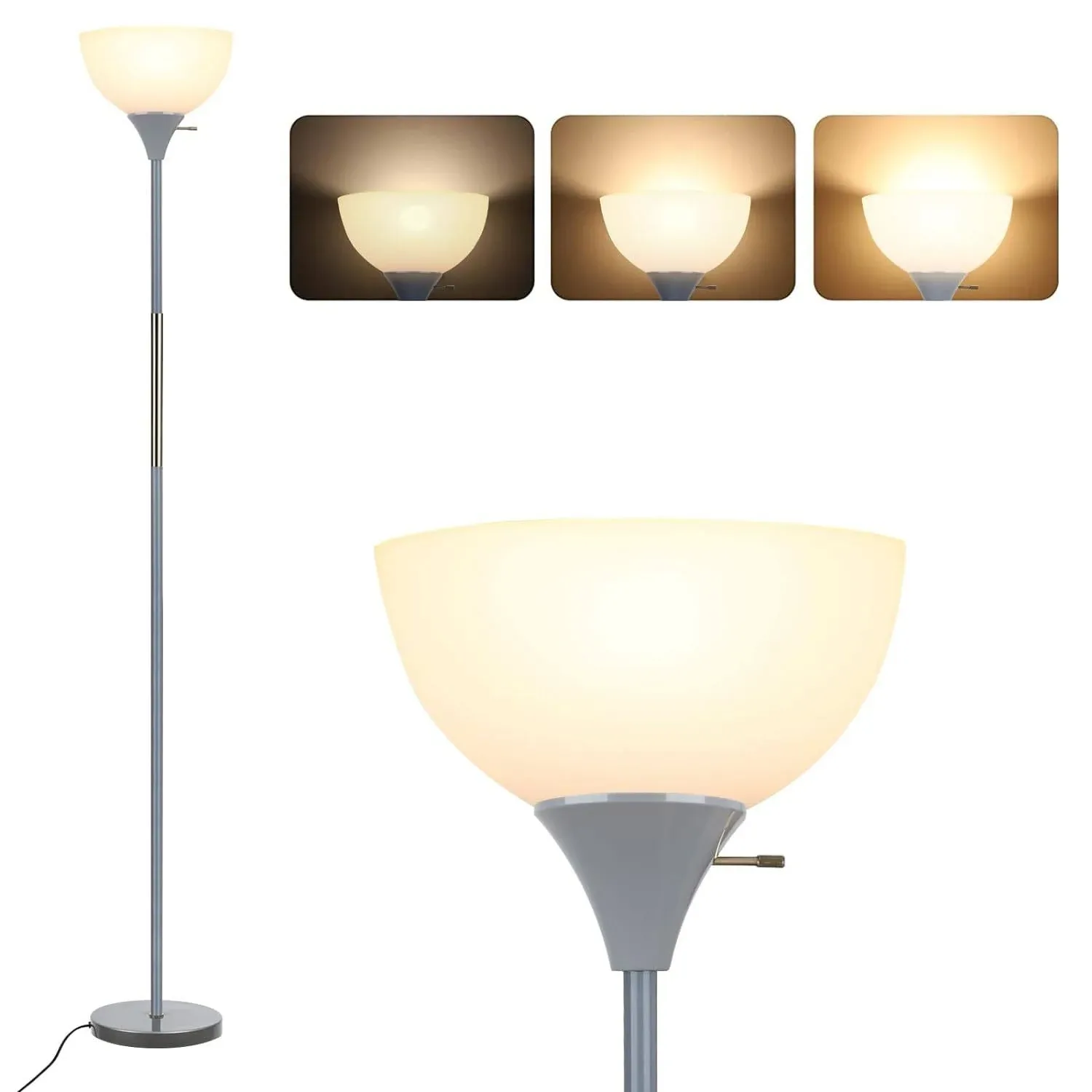 Floor Lamp, LED Standing Lamp 3 Way Dimmable Brightness Floor Lamp Rotary Switch