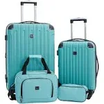 Travelers Club Midtown Hardside Luggage Travel, Emerald, 4-Piece Set