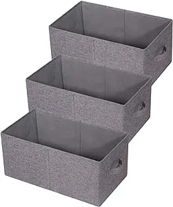 TENABORT Set of 3 Closet Organizer Bins with Handle