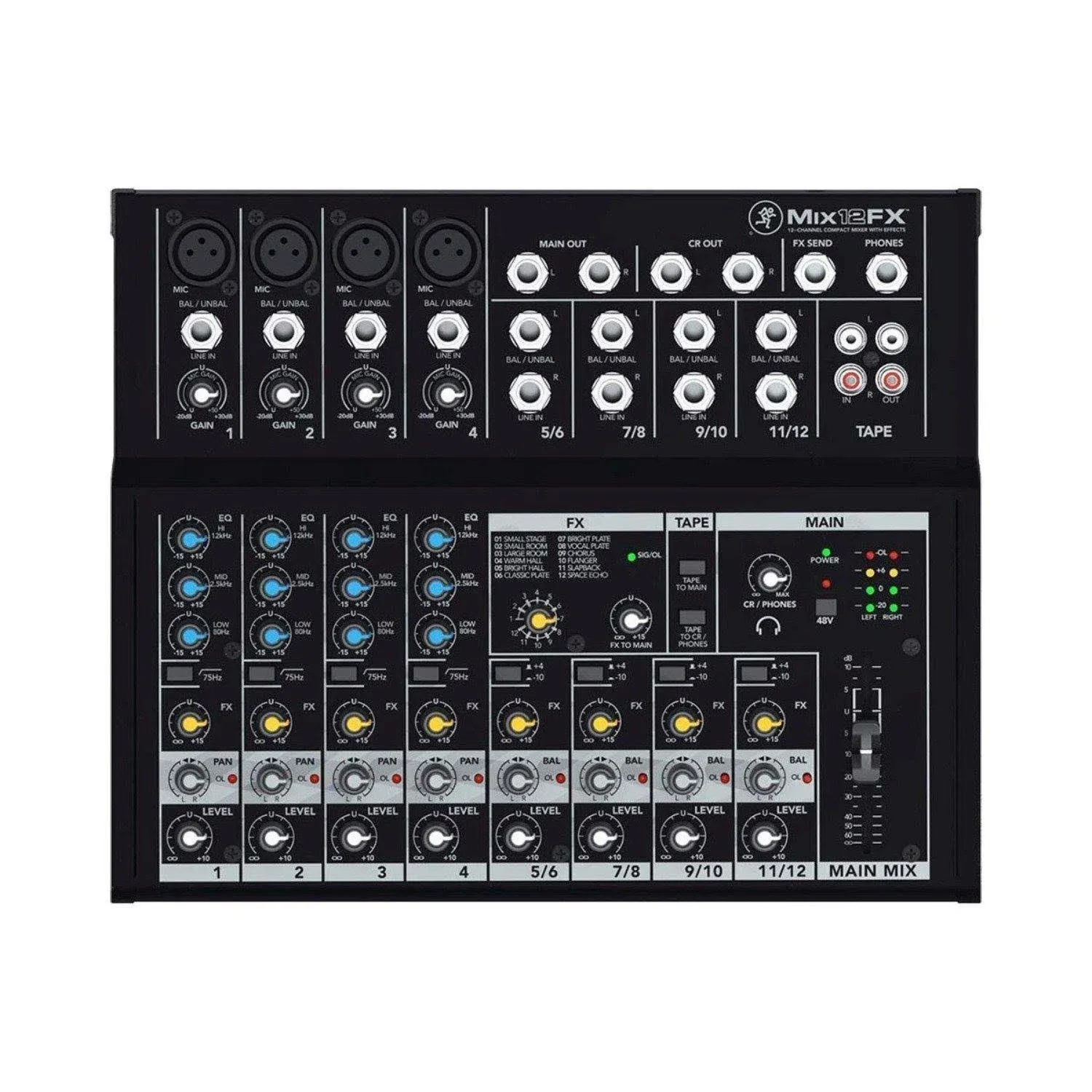 Mackie 12-Channel Compact Mixer with Effects Mix12FX