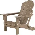 WestinTrends Outdoor Patio Folding Poly Adirondack Chair Weathered Wood