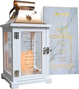 Memorial Lantern -Thoughtful Bereavement Gifts - Sympathy Gifts for Loss of Loved One, Memorial Gifts, Remembrance Gifts for Loss of Mother Father Funeral Gifts There're Some Who Bring a Light