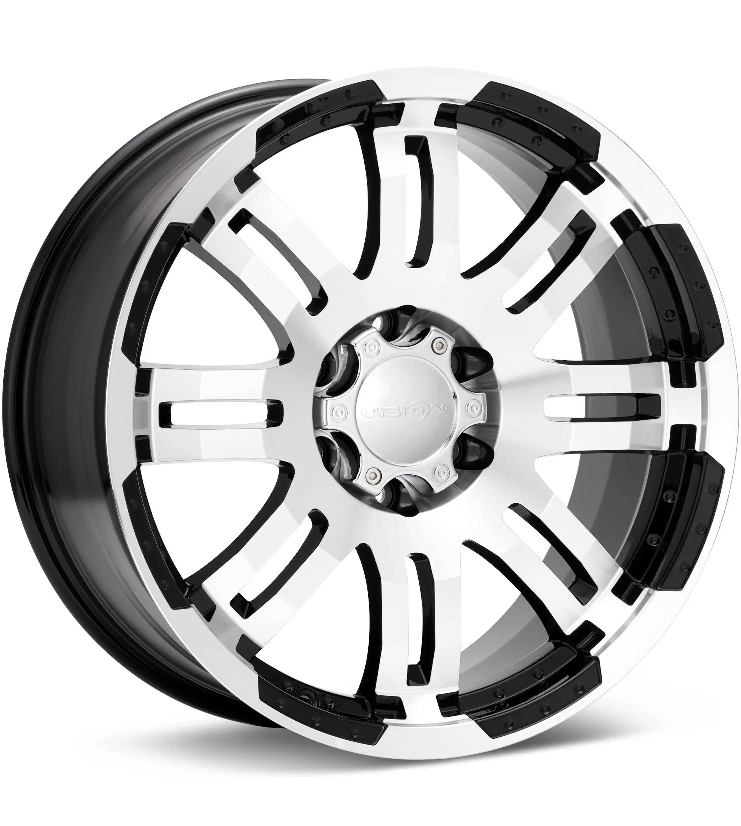 Vision Warrior 375 Wheel 16x8 6x139.7 Gloss Black Machined Face 0mm