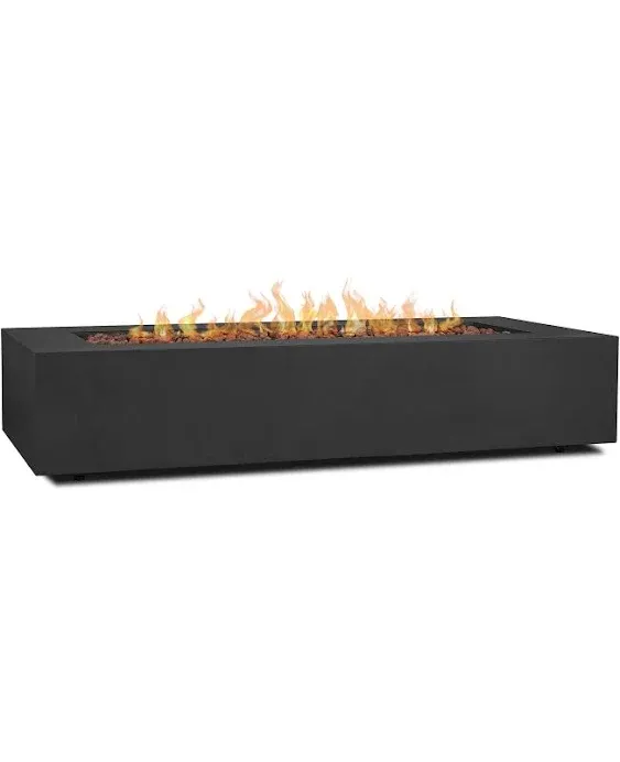 Aegean 70" Rectangle Fire Table in Black by Real Flame - Propane