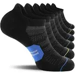 CS CELERSPORT 6 Pack Men's Running Ankle Socks with Cushion, Low Cut Athletic Sport Tab Socks