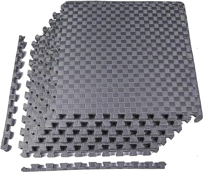 Balancefrom Fitness 48 Sq ft Interlocking EVA Foam Exercise Mat Tiles, Gray