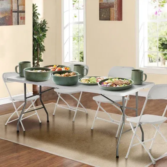 Giantex Folding Table, Off White