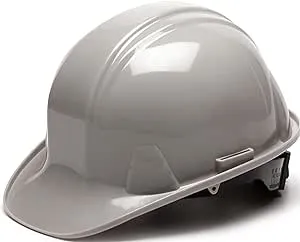 Pyramex SL Series Hard Hat, Cap Style, 4 Point Ratchet Suspension Gray